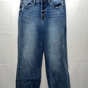 Judy Blue Women’s High Waist Wide Leg Crop Jeans Size 9/29 Blue